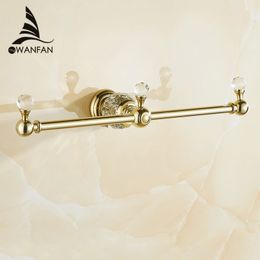 Luxury Golden Towel Rack Double Towel Bar Wall Mounted Crystal Towel Holder Classic Bathroom Accessories Free Shipping Hk 332 Luxury Bathroom Towel Racks Luxury Golden Towel Rack Double Towel Bar Wall Mounted Crystal Towel Holder Classic Bathroom Accessories Free Shipping Hk 332 Luxury Bathroom Towel Racks