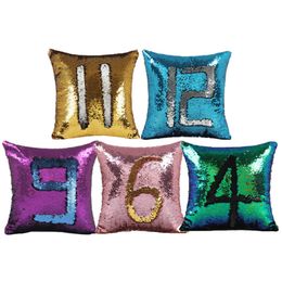 Sequin Pillow Case Number Cover Glitter Reversible Sofa Magic Double Swipe Cushion 2018 New