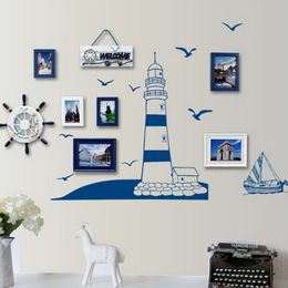 Wholesale 1 Pcs DIY Creative Lighthouse Seaside Wall Sticker Vinyl Removable Mural Decor Home Room Decal