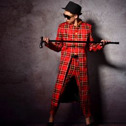 red check coat pant