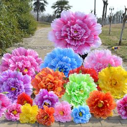 3D Flower Design Silk Peony Floral Parasol Bamboo Umbrellas Cosplay Party Show