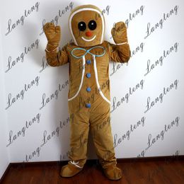 2018 new high quality gingerbread man mascot costumes for adults circus christmas halloween outfit fancy dress suit free shipping