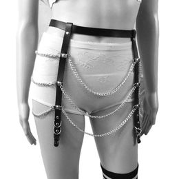 Reasonable Cea.harness Punk Leather Harness Garters For Women Sexy Adjustable Body Bandage Waist To Leg Leather Belt Garter Whole Women's Belts