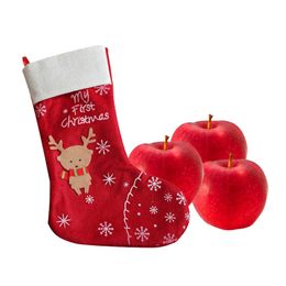 christmas decorations snowflake deer christmas stocking gift bag candy apple bags wrap long stockings socks red festive party supplies wn486 - Christmas Candy Apples christmas decorations snowflake deer christmas stocking gift bag candy apple bags wrap long stockings socks red festive party supplies wn486 - Christmas Candy Apples