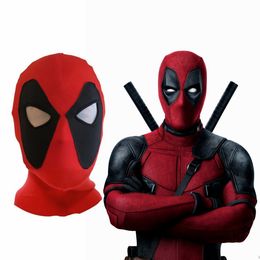 marvel deadpool masks head cover hood superhero cosplay costume party headwear bow cap full face for men kids nna523 120pcs deadpool kid halloween costume