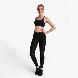 Huateng Pantalon de Gilet de Mot dimpression de Couleur Unie 2 Ensembles densemble de Yoga Fitness Respirant Ultra-/élastique vin Rouge