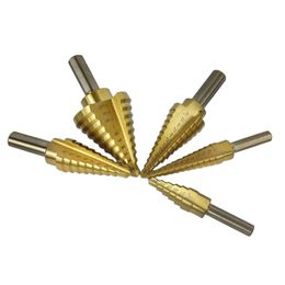 HSS CO M35 triángulo espiral Groove metal Paso Cono Taladro herramienta eléctrica cortador de madera de oro 