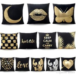 Outdoor Couch Sofa Pillow Case Bronzing Geometric Decorative Throw Cushion Cover