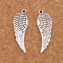 25pcs silver tone Angel Wing Charm Pendants,wing connector 9x24mm