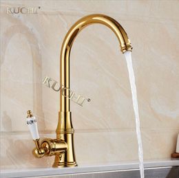 gold kitchen sink faucet kuchi 9098 gold kitchen faucet single hole rotatable spring sink coldhot bathroom bath faucets online shopping gold kitchen sink faucet kuchi 9098 gold kitchen faucet single hole rotatable spring sink coldhot bathroom bath faucets online shopping