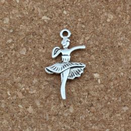 15pcs//lot Vintage Bronze Cute Ballet Dance Girl Alloy Pendants Jewelry Crafts