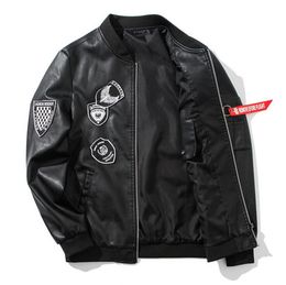 Spiral Ghost Reaper Bomber Jacket with PU Leather Sleeves