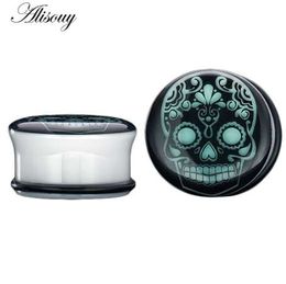 Skeleton Jack GLO IN THE DARK//luminous FAKE CHEATER Looks Like 10mm Ear Plugs