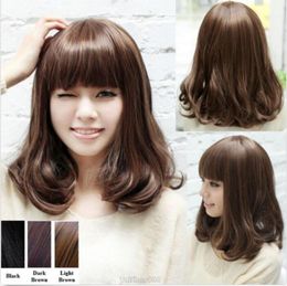 Medium Length Wavy Hair Bangs Online Shopping Medium Length Wavy