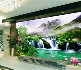 Living Room Live Waterfall Wallpaper Online Shopping Living Room