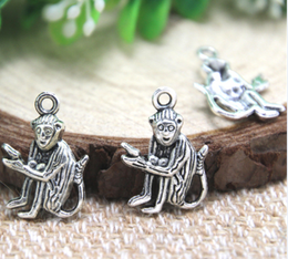 10pcs monkeys Charms Silver tone monkeys charm pendant 25x19x5mm