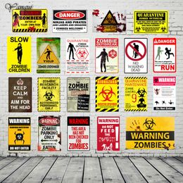 20x30cm Personalized Custom Home Bar Pub Cafe Metal Signs Warning Zombies Print Poster Vintage Decor Wall Plaque Yqz079 20x30cm Personalized Custom Home Bar Pub Cafe Metal Signs Warning Zombies Print Poster Vintage Decor Wall Plaque Yqz079