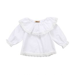 Pretty Newborn Baby Girls Infant Kids Princess Lace Collar Cotton Long Sleeve Tops Blouse Shirts Clothes Shirt Outwear Sundress