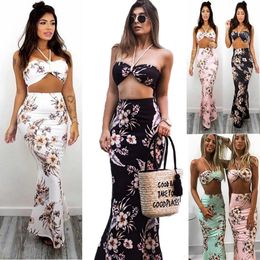 Floral Print Halter Top Dresses