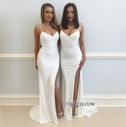 plain white silk dress
