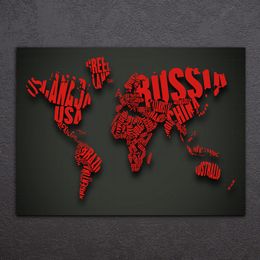 hd printed 1 piece world map red contour canvas painting animal canvas prints posters and prints free shipping cu 2699d