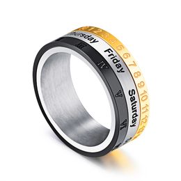 Heyrock 8mm Stainless Steel Brushed Black Ring for Men Women