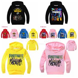 Kids Fortnite Print Sweatshirts Baby Boys Girls Cartoon Hoodies Pullover Outwear Costumes Clothes Kids Tops OOA5259