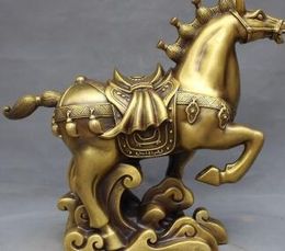 Chinese Fengshui Brass Success Running Tang Horse Horses Animal Statue Sculpture
