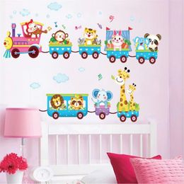 Toy Train animals zoo wall art quote sticker vinyl kids bedroom childrens