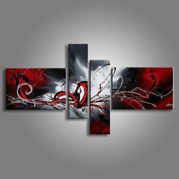 Peinture Abstraite Rouge Noir Distributeurs En Gros En Ligne