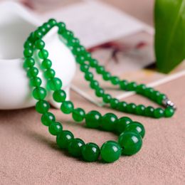 Pretty 6-14mm Natural Emerald Beads Necklace 18"AAA Pretty 6-14mm Natural Emerald Beads Necklace 18"AAA