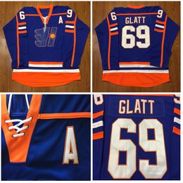 Goon Movie Highlanders Xavier LaFlamme Hockey Jersey 70 Stitched Sewn Men Blue