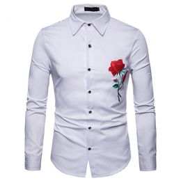 camisa bordada para hombre