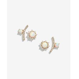 Nuevo De Acero Quirúrgico sintéticas Opal Stone Lengua Bar Stud 14g elección de colores