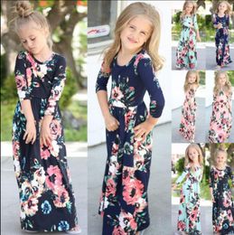 Kid Baby Girl Floral Maxi Boho Dress Long Sleeve Holiday Party Princess Sundress