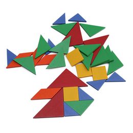 32 piece color changed diy jigsaw puzzle toys wooden children educational toys baby play junior tangram learning set mu896265