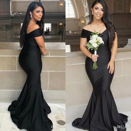 Compre al por mayor Vestidos De Dama De Honor Elegantes Negros Largos de  bajo precio \u0026 de calidad con envío gratuito | Es.DHgate