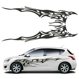 DesirePath 2X Car Sticker Graphic Line Decal Fender Body Door Decor Flame Flame Car Stickers Car Hood Vinyl Sticker Car Body Decals