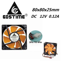 8cm Fan Cooler 3Pin//Dual Large 4Pin 80x80x25mm Computer Case Fan 12V CPU 8025