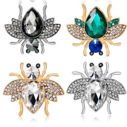 oros esmaltes Gran broche pavo real Peacock con rojo y verde cristales