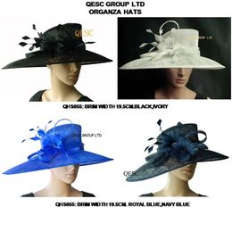 Exclusive design,navy blue sinamay disc fascinator hatinator Derby hat Ascot hat Royal Wedding hat Church hat fedora top hat w silk flower