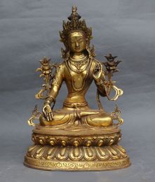 China Old Tibet Tibetan Buddhism tara buddha statue GuanYin old Copper statue A7