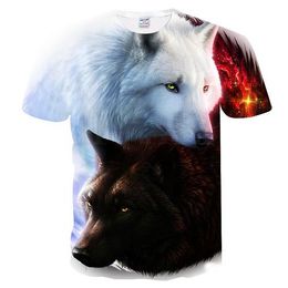 MISYAA Wild Wolf White T Shirts for Men Art Tee Shirt Short Sleeve Sweatshirt Muscle Tank Top Friends Gifts Mens Tops 