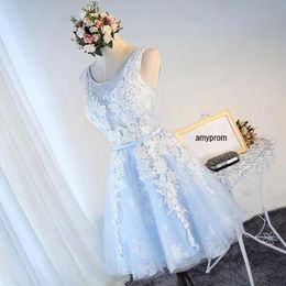 Blue Short Junior Prom Dresses 