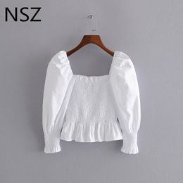 white blouse with elastic waist