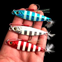 Hook Practical Bass Sinking Crankbaits Lead Fish Fishing Lure Metal Jigging