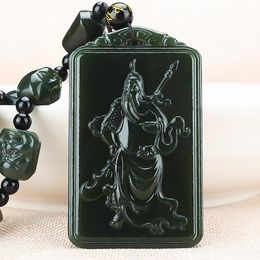 Mens Domineering God of Wealth Guan Gongwu Shengguan Yuyu Pendant Natural Xinjiang Hotan Jade Sapphire Brand Mens Domineering God of Wealth Guan Gongwu Shengguan Yuyu Pendant Natural Xinjiang Hotan Jade Sapphire Brand