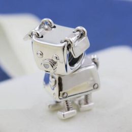 925 Sterling Silver Bobby Bot Charm White Enamel Fit European Bracelet 925 Sterling Silver Bobby Bot Charm White Enamel Fit European Bracelet