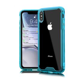 For Apple iPhone 4 4S S-Line TPU Gummy Skin Case Phone Cover Blue Clear