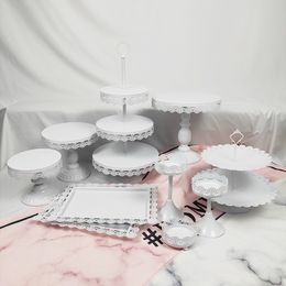 white metal cake stand